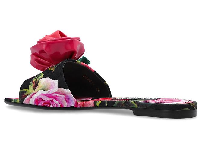 Dolce & Gabbana Ciabatte con motivo floreale rosa - vista 3