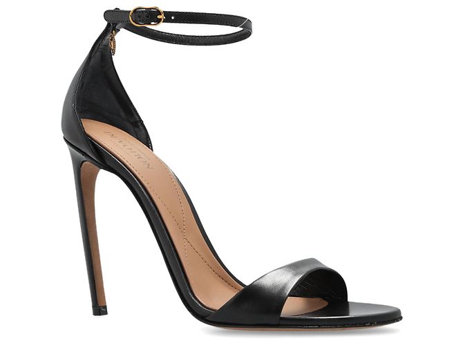 Sandali con tacco in pelle nera Dolce & Gabbana - vista 2