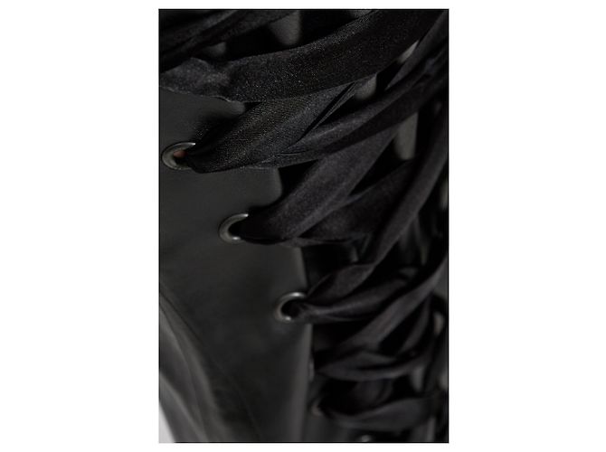 Falda midi de piel de cordero negra Balenciaga - vista 3