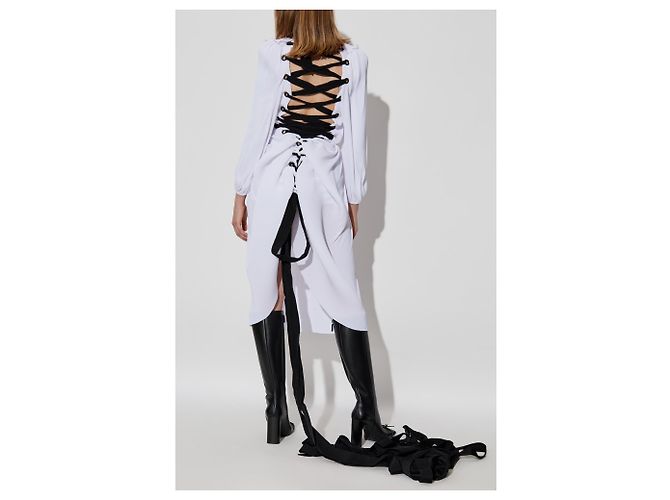 Balenciaga Vestido midi plisado blanco - vista 2