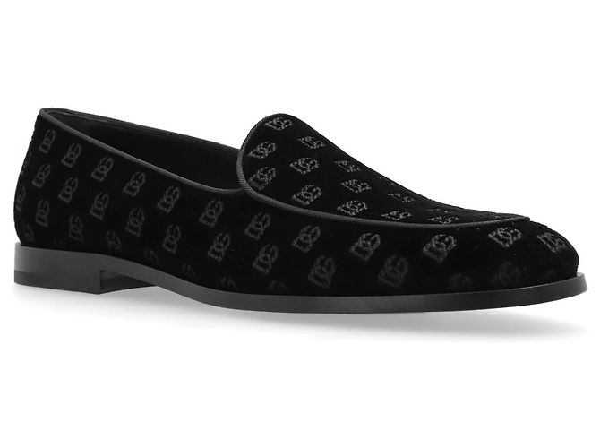 Dolce & Gabbana Loafers aus schwarzer Baumwolle - Ansicht 2