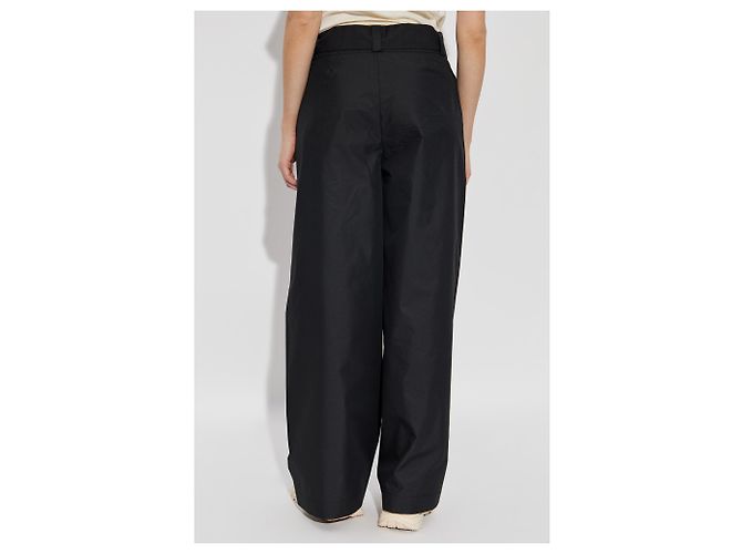 Pantaloni a gamba larga Moncler neri in cotone - vista 2