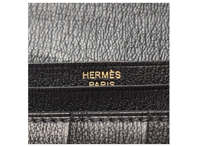 Béarn Hermès Cartera larga Hermes Bearn Soufflet de Alligator brillante - vista 5