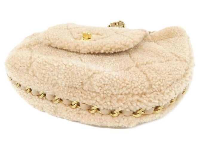 Borsa a tracolla Chanel in shearling di agnello - vista 3