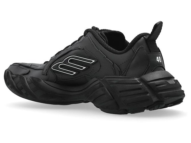 Sneakers Balenciaga Monday in pelle nera - vista 3
