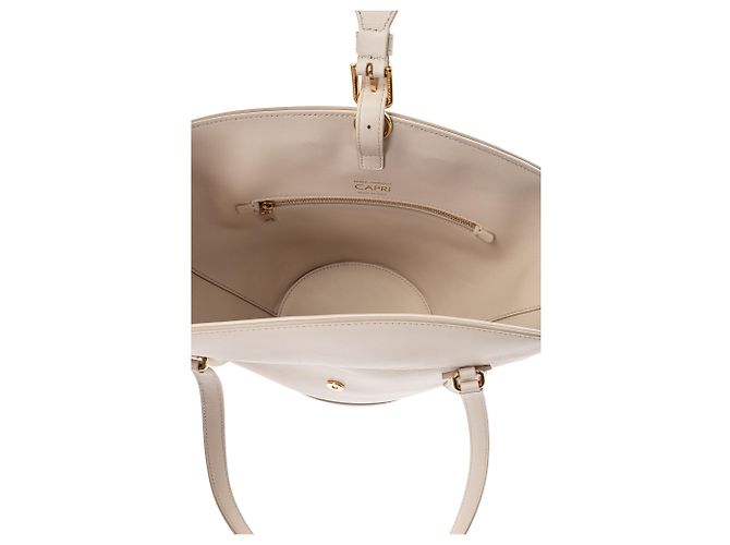 Dolce & Gabbana Schultertasche aus cremefarbenem Leder - Ansicht 3