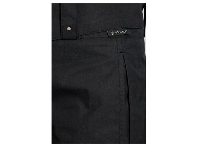 Pantaloni a gamba larga Moncler neri in cotone - vista 3
