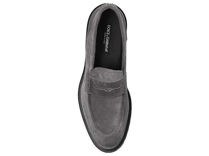 Mocassini Dolce & Gabbana in pelle grigia - vista 4