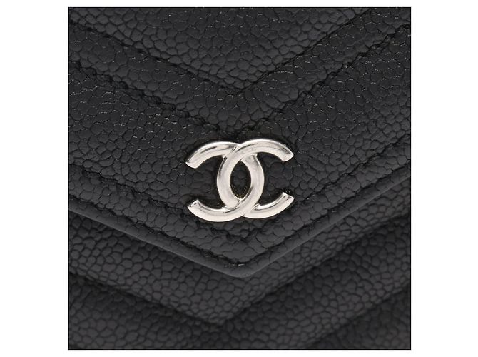 Borsa a tracolla Chanel Chevron V Stitch in pelle Caviar - vista 10