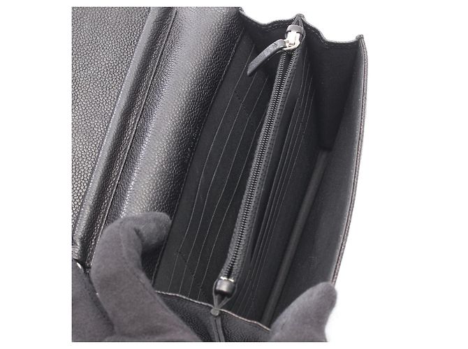 Borsa a tracolla Chanel Chevron V Stitch in pelle Caviar - vista 3