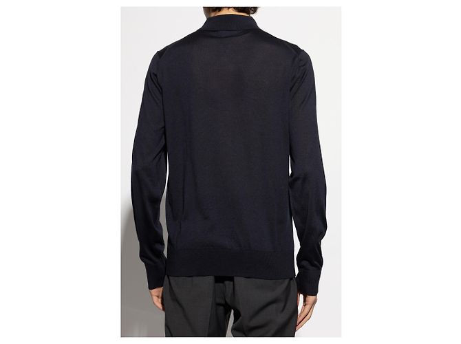 Polo a maniche lunghe Dolce & Gabbana in seta blu - vista 2