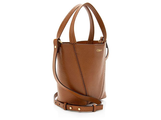 Chloé Chloe Tote Spin Small in pelle di vitello grana grossa - vista 2