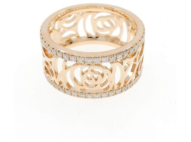 Chanel Camellia Medium Au750 Pink Gold Diamantring - Ansicht 2