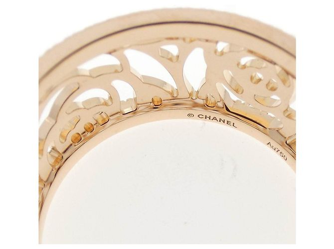 Chanel Camellia Medium Au750 Pink Gold Diamantring - Ansicht 4