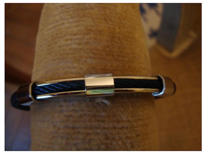 Pulseira Dsquared2 em couro trançado e aço inoxidável - vista 2