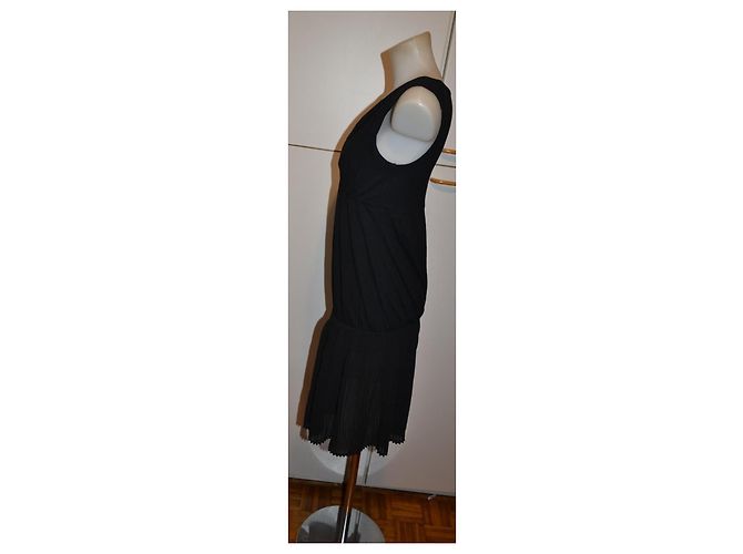 Autre Marque MAX&Co. Schwarzes plissiertes Viscose-Minikleid - Ansicht 3