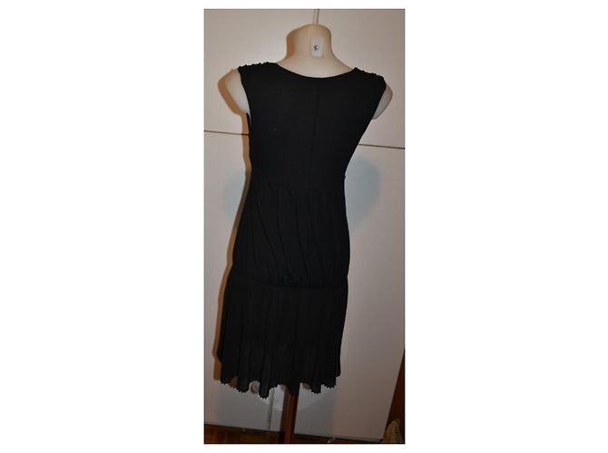 Autre Marque MAX&Co. Schwarzes plissiertes Viscose-Minikleid - Ansicht 4