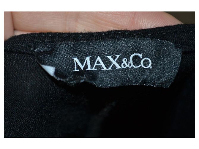 Autre Marque MAX&Co. Schwarzes plissiertes Viscose-Minikleid - Ansicht 5