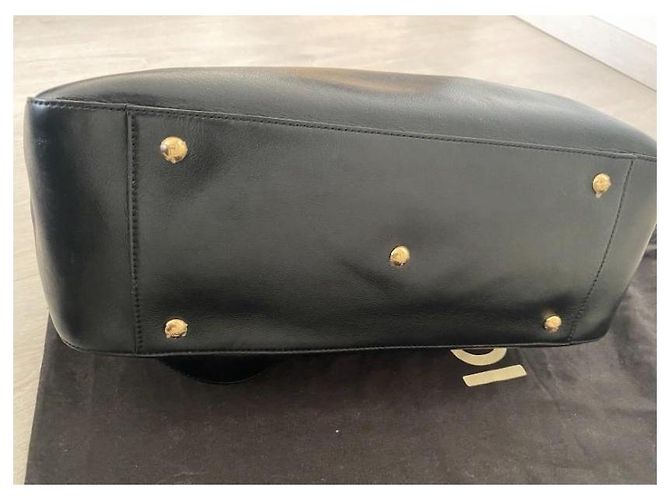Fendi FF Tote Medium Handtasche Schwarz Leder - Ansicht 10