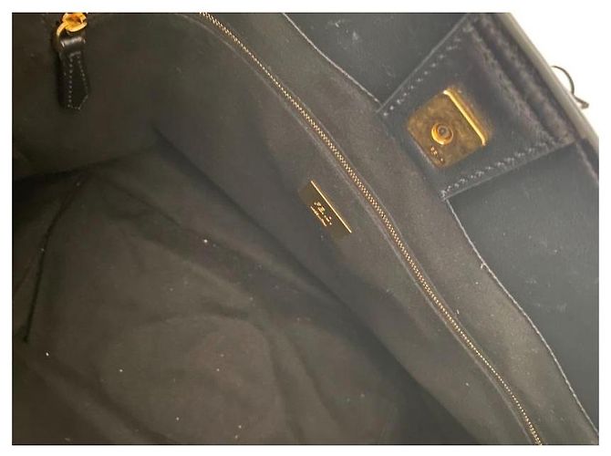 Fendi FF Tote Medium Handtasche Schwarz Leder - Ansicht 16