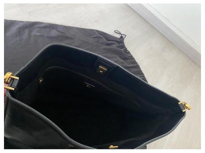 Fendi FF Tote Medium Handtasche Schwarz Leder - Ansicht 9