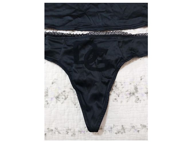 Conjunto de Lencería Dolce & Gabbana de Seda Negro - vista 3