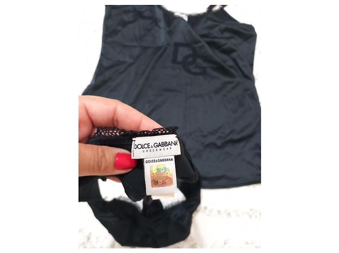 Conjunto de Lencería Dolce & Gabbana de Seda Negro - vista 8