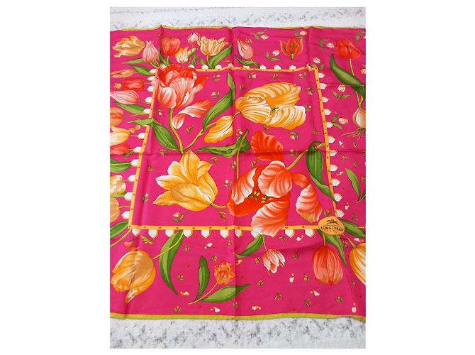 Pañuelo de seda Longchamp estampado tulipanes - vista 2