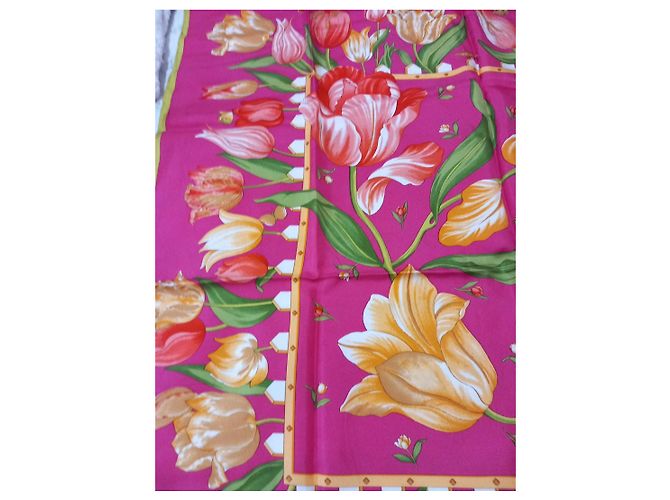 Pañuelo de seda Longchamp estampado tulipanes - vista 4