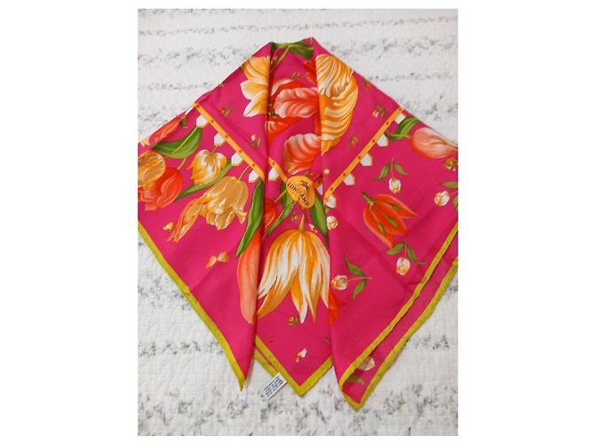 Pañuelo de seda Longchamp estampado tulipanes - vista 7