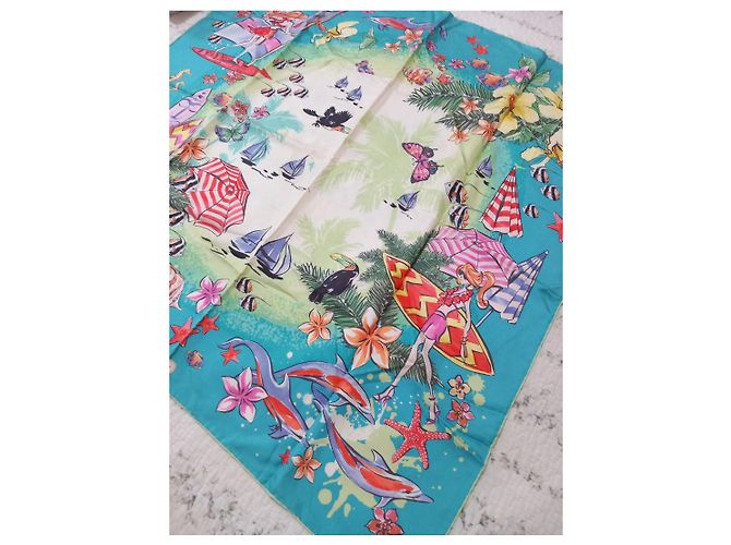Pañuelo de seda Salvatore Ferragamo estampado marino - vista 3