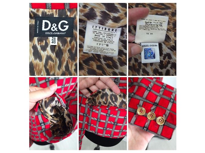 Dolce & Gabbana Roter Karo-Blazer aus Samt - Ansicht 10