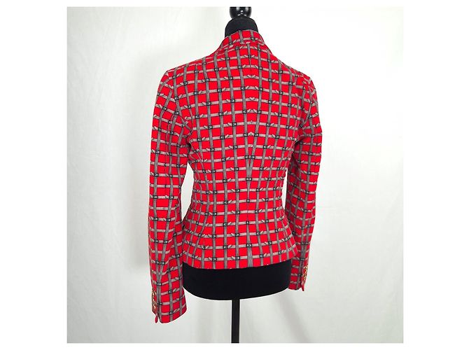Dolce & Gabbana Roter Karo-Blazer aus Samt - Ansicht 2