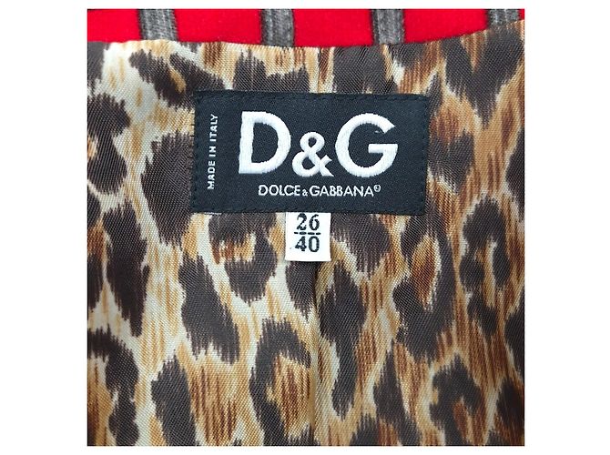 Dolce & Gabbana Roter Karo-Blazer aus Samt - Ansicht 3