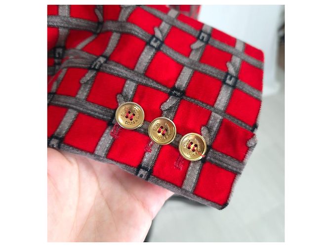 Dolce & Gabbana Roter Karo-Blazer aus Samt - Ansicht 7