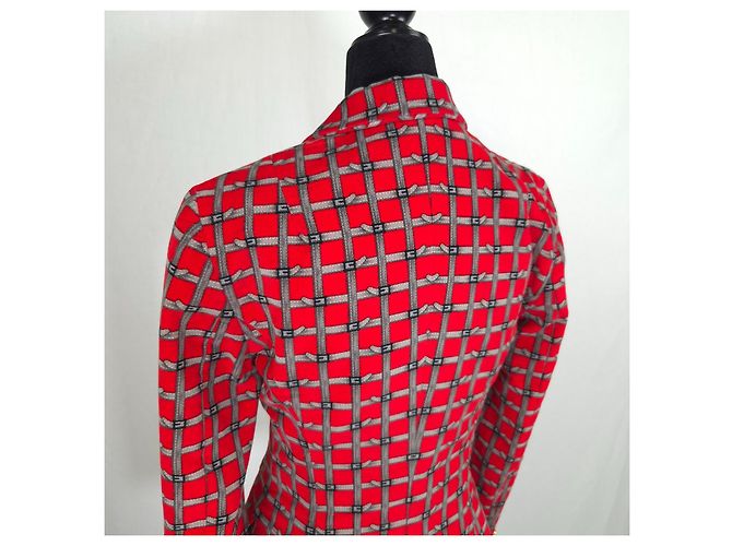 Dolce & Gabbana Roter Karo-Blazer aus Samt - Ansicht 8
