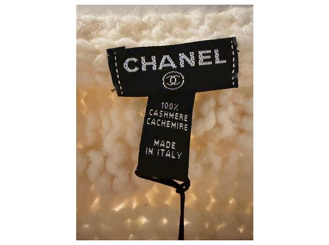 Chanel Chal de Cachemira Trenzado - Crema - vista 6