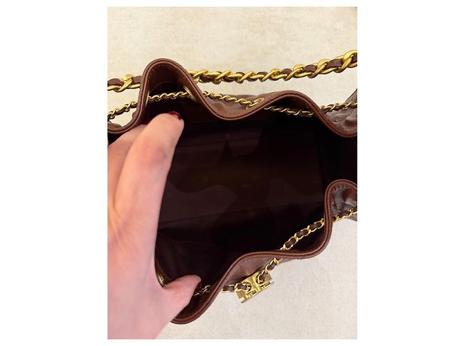 Borsa Chanel 25 Bordeaux pelle caviar - vista 11