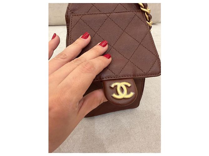 Borsa Chanel 25 Bordeaux pelle caviar - vista 13