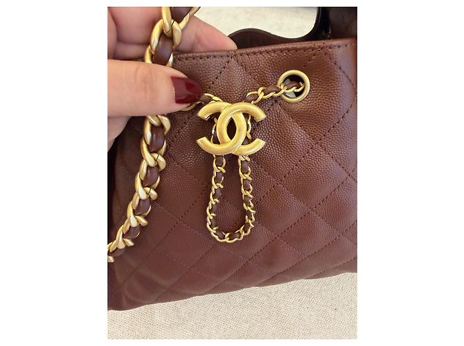 Borsa Chanel 25 Bordeaux pelle caviar - vista 4