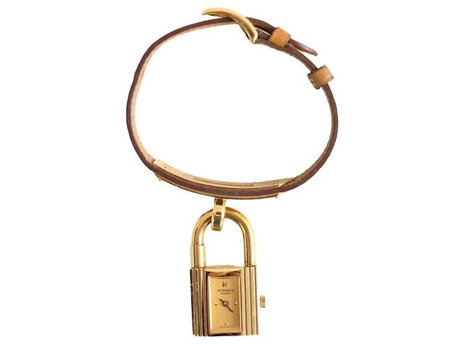 Hermès Kelly Uhr vergoldet camel - Ansicht 2
