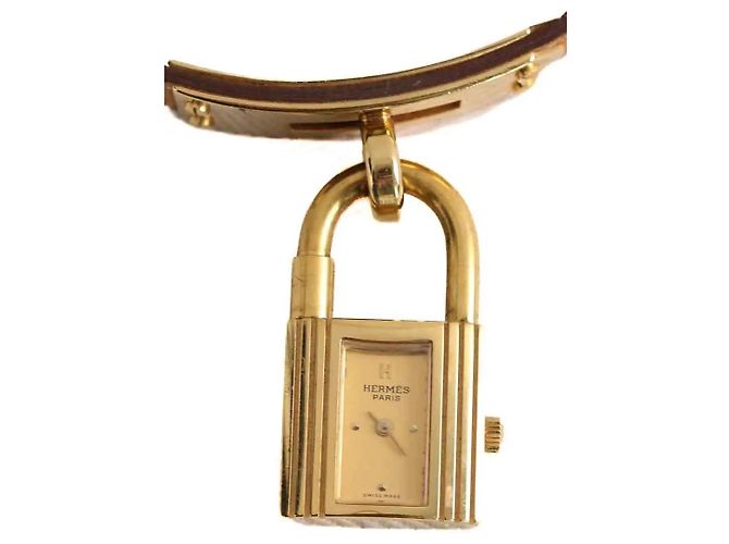 Hermès Kelly Uhr vergoldet camel - Ansicht 6