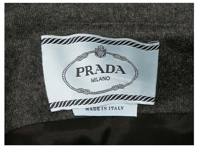 Graues Prada tailliertes ärmelloses Kleid aus Schurwolle Größe IT 40 - Ansicht 4