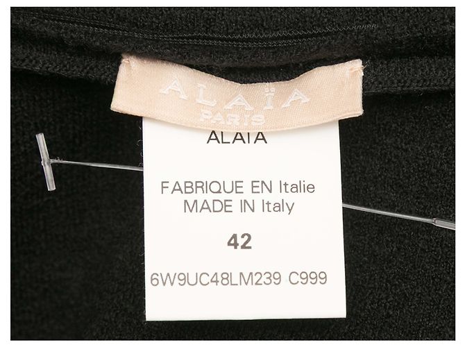 Alaïa Alaia Mini-Kleid aus Wolle in Schwarz mit Fransenbesatz Größe IT 42 - Ansicht 5