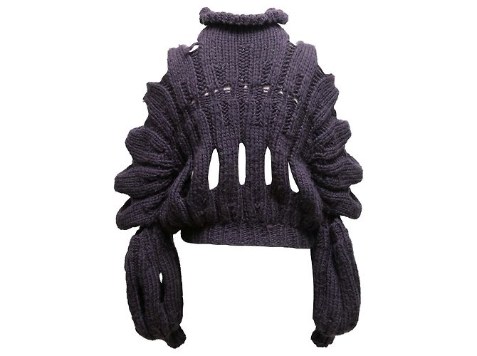Emilio Pucci Grobstrickpullover Farbe Aubergine Größe US S - Ansicht 3