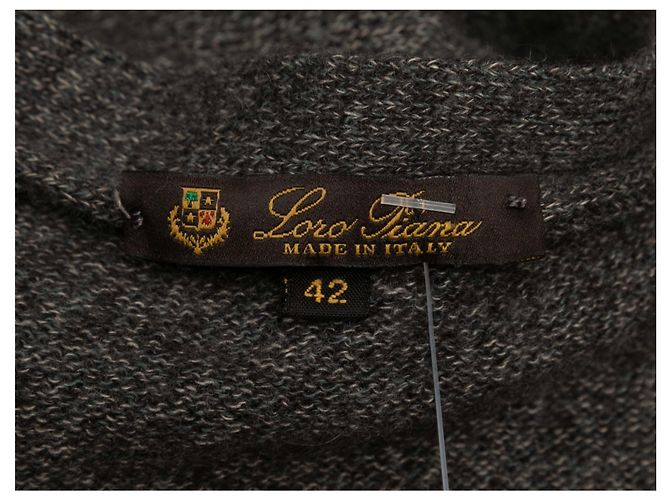 Gilet Loro Piana en cachemire gris col en V Taille IT 42 - vue 4