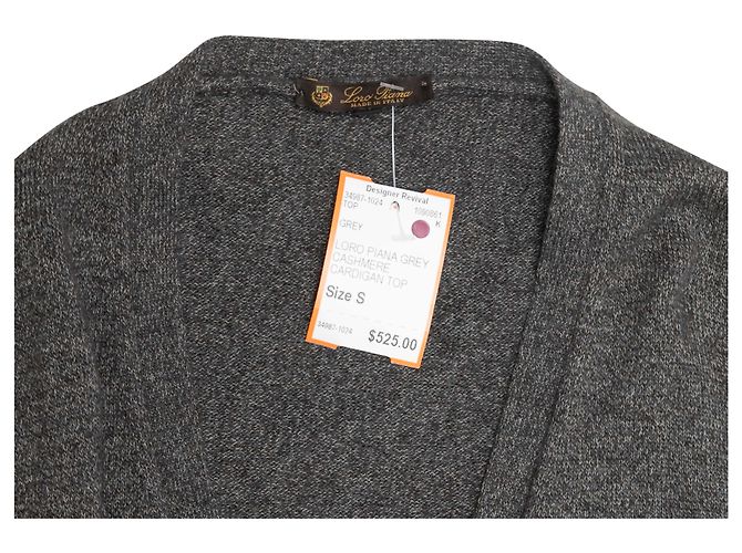 Gilet Loro Piana en cachemire gris col en V Taille IT 42 - vue 5