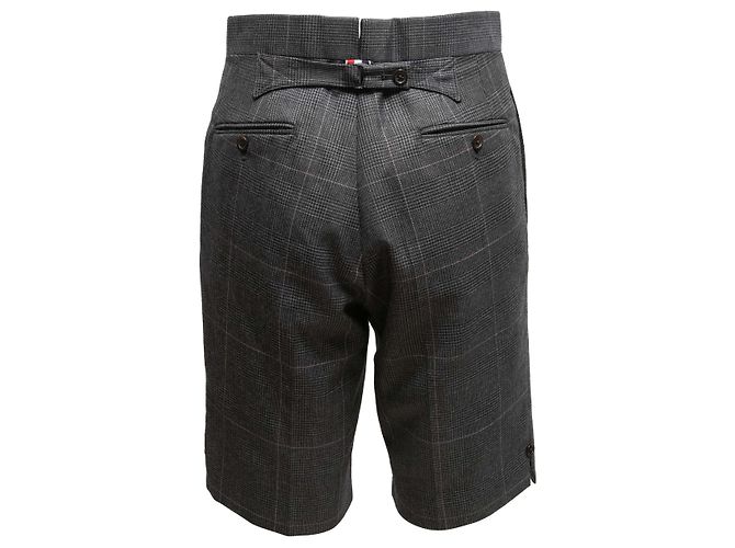 Pantaloncini in lana Glen Plaid Thom Browne Grigio & Multicolor Designer Size 1 - vista 3