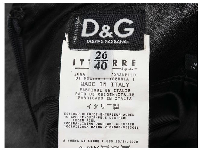 Dolce & Gabbana Falda lápiz de cuero negra con hebilla D&G Talla IT 40 - vista 3