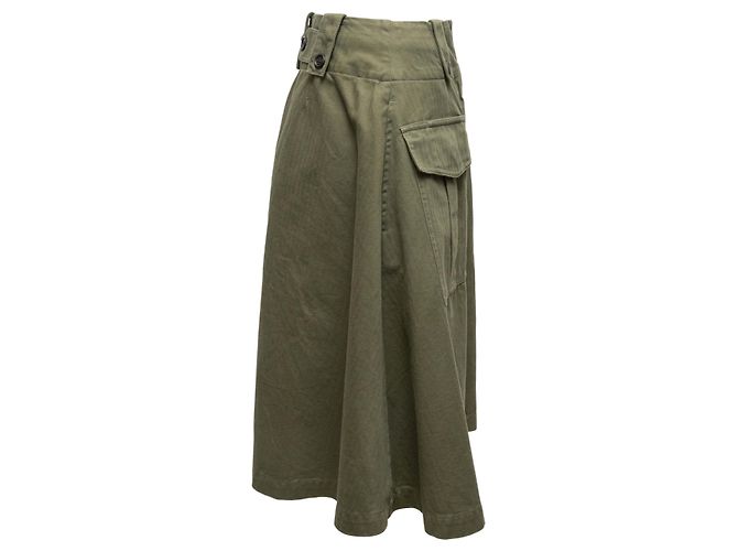 Prada A-Linien Cargo Midi-Rock Olive Größe IT 38 - Ansicht 2